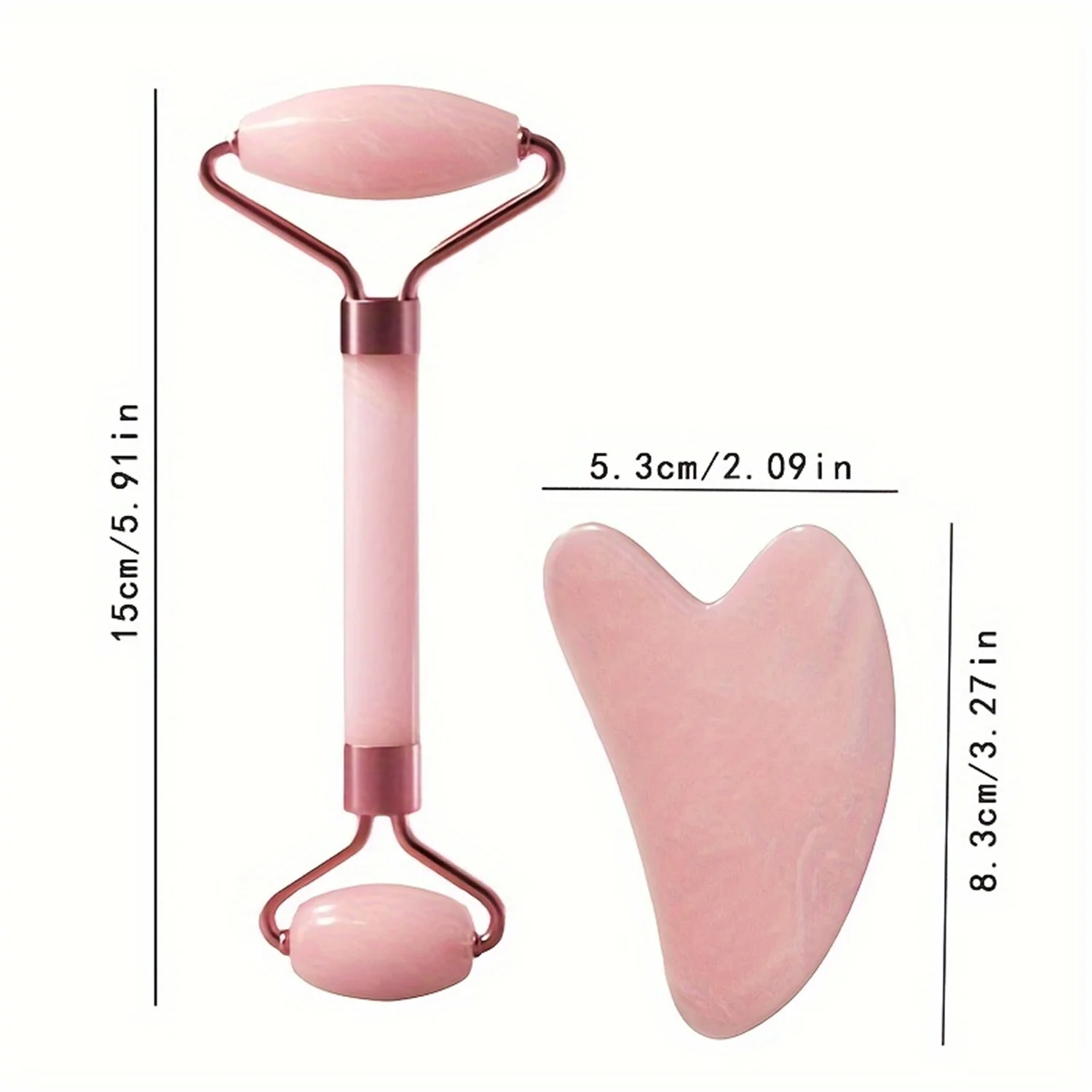 Beleza rosto relaxar não-rosa cristal jade e pescoço massageador rolo de resina raspagem vara de massagem de ponta dupla para desbloquear