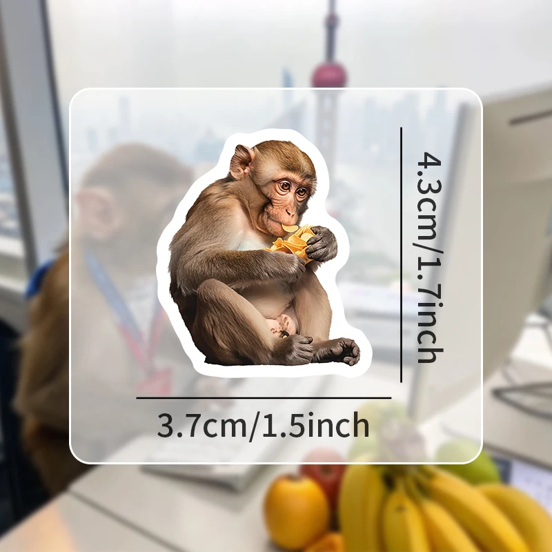 55pcs cute real monkey stickers new DIY unique animal accessories interesting mug car room sticker festival  gift accessory