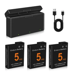 Battery for DJI Osmo Action 5 Pro Camera Batteries 3 Slots Fast Charger 2100mah Battery for Osmo Action 3 4 5 Pro Accessories