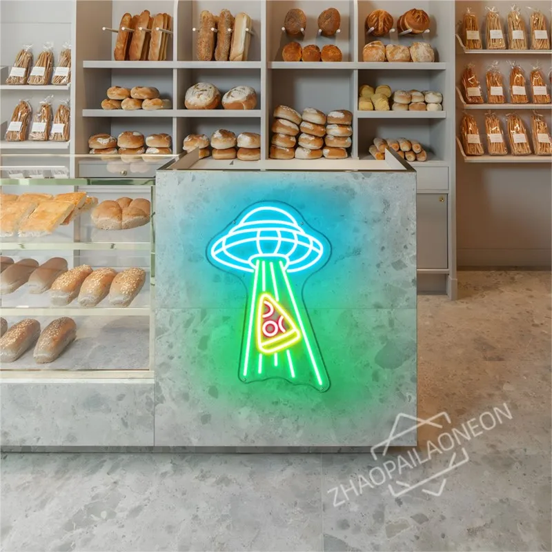 Pizza Neon Sign Pizza Shaped Restaurant Wall Decorations Neon Light for Kitchen Shop Party Decor Ideal Gift for Pizza Lovers USB