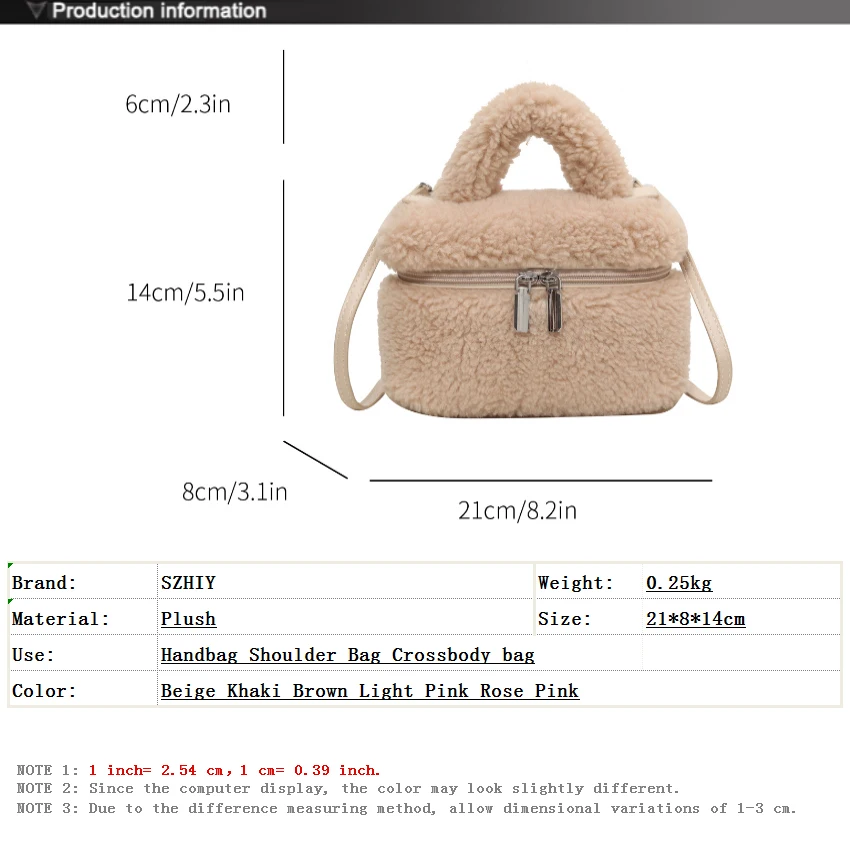 Fashion Women Handbag Designer Camera Bag Plush One Shoulder Bag Winter Slant Crossbody Purse for Girls Party Hand Bags 2023 New