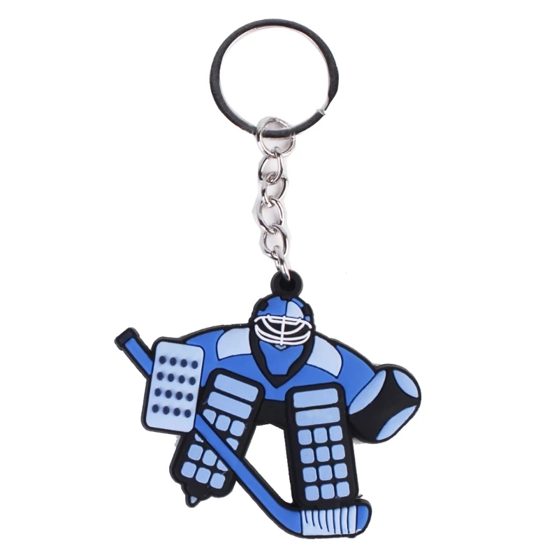 Cartoon Ice Hockey Keychain Ice and Snow Sports Pendant Car Keyring Decorations Jewelry Accessories for Women Men