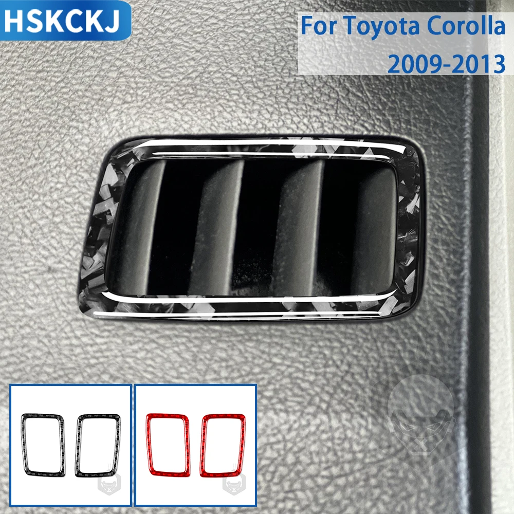 

For Toyota Corolla 2009-2013 Carbon Fiber Accessories Car Interior Instrument Panel Side Air Outlet Frame Trim Stickers