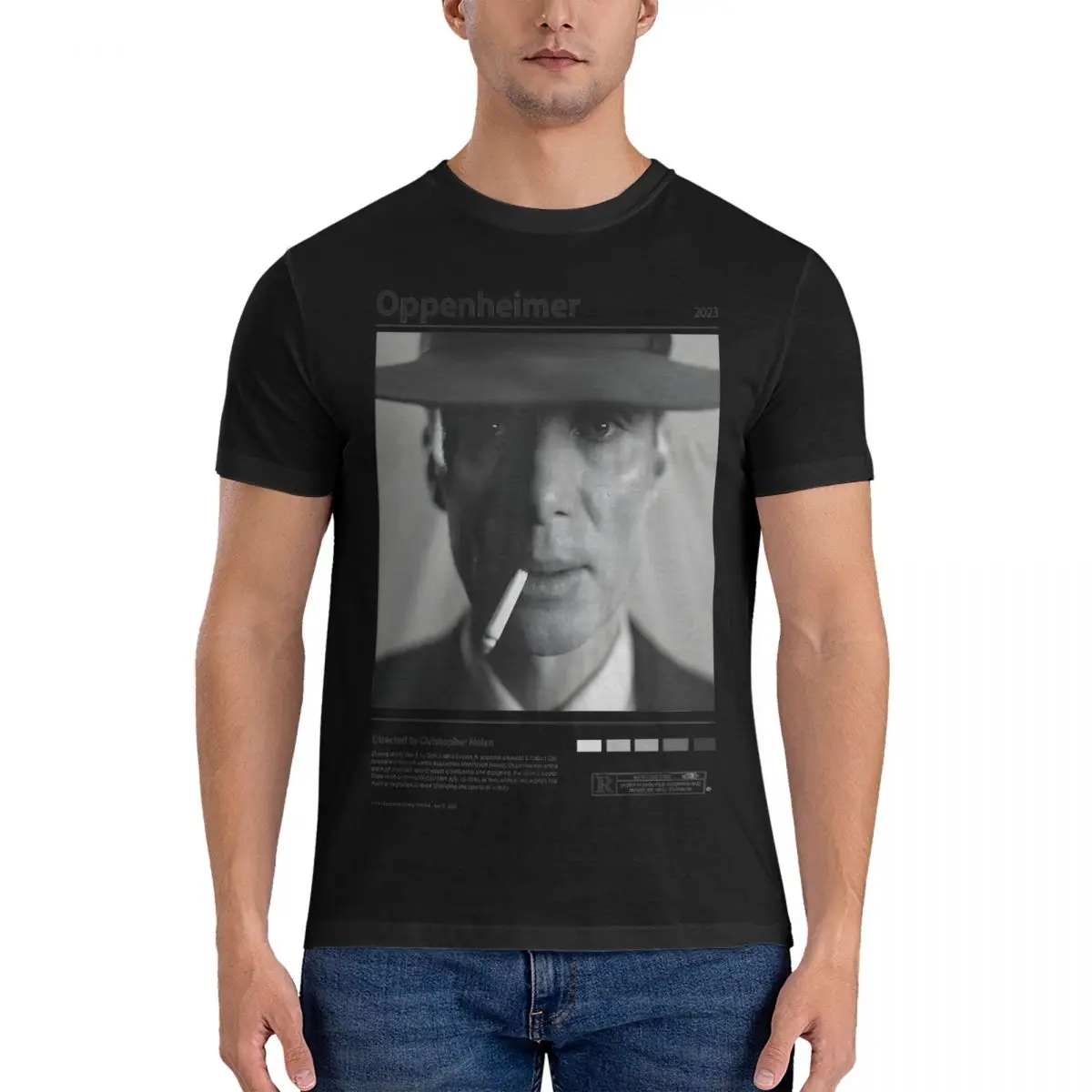 Men's Movie Poster T Shirts Oppenheimer Cotton Clothing Humorous Short Sleeve Crewneck Tees 4XL 5XL T-Shirts