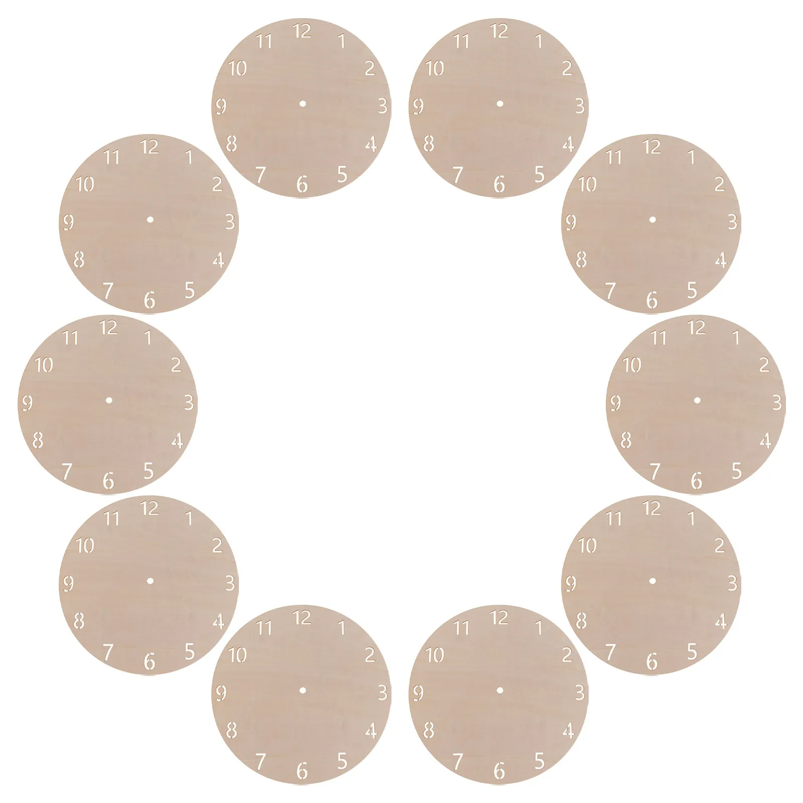 10Pcs Wood Clock Face DIY Blank Round Dial Plate Painting Wall Clock Board Replacement Creative Craft Decor 15Cm