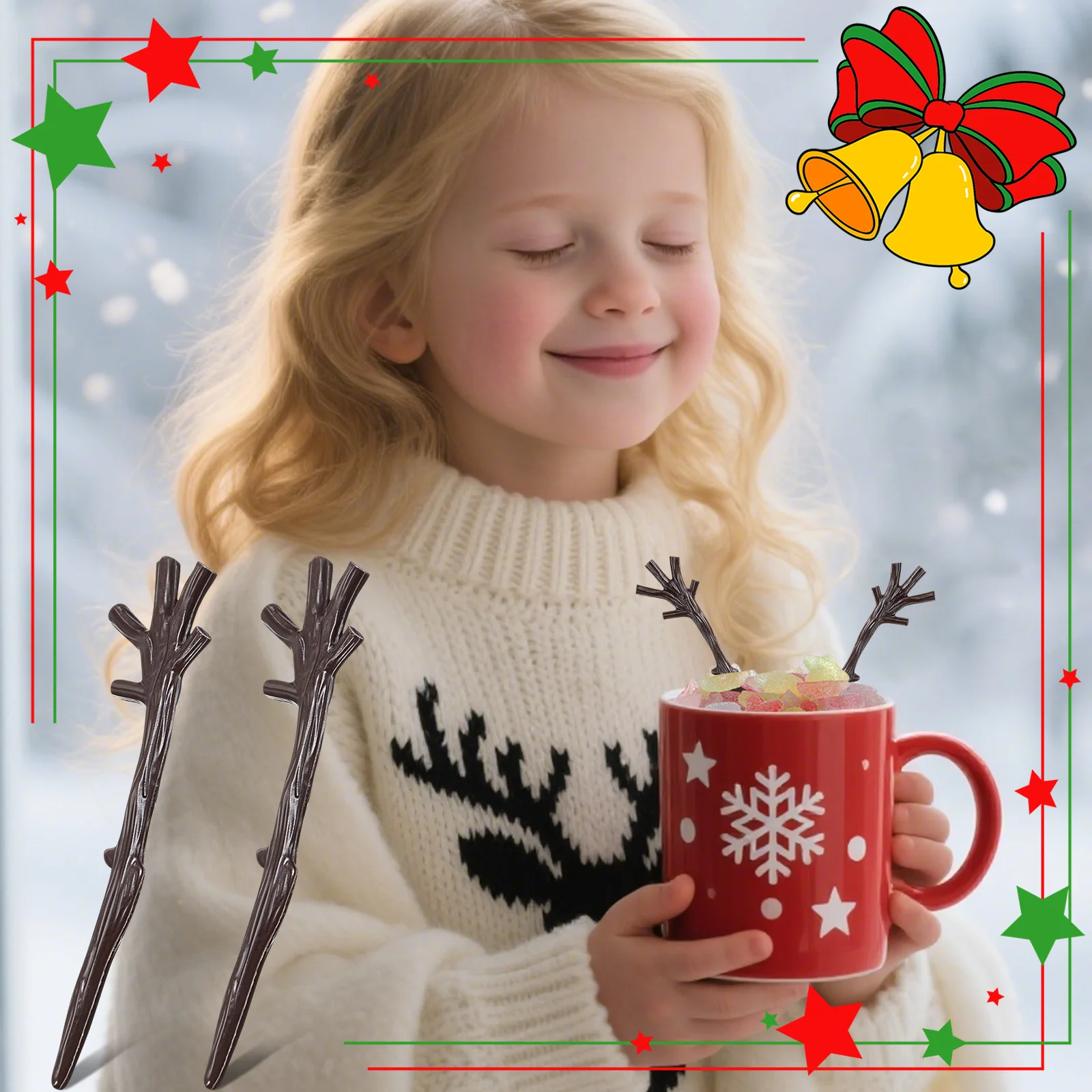 

120pcs Christmas Decoration Accessories Mini Snowman Hands Plastic Antlers Tree Branches For Diy Crafts Wedding Party Decor