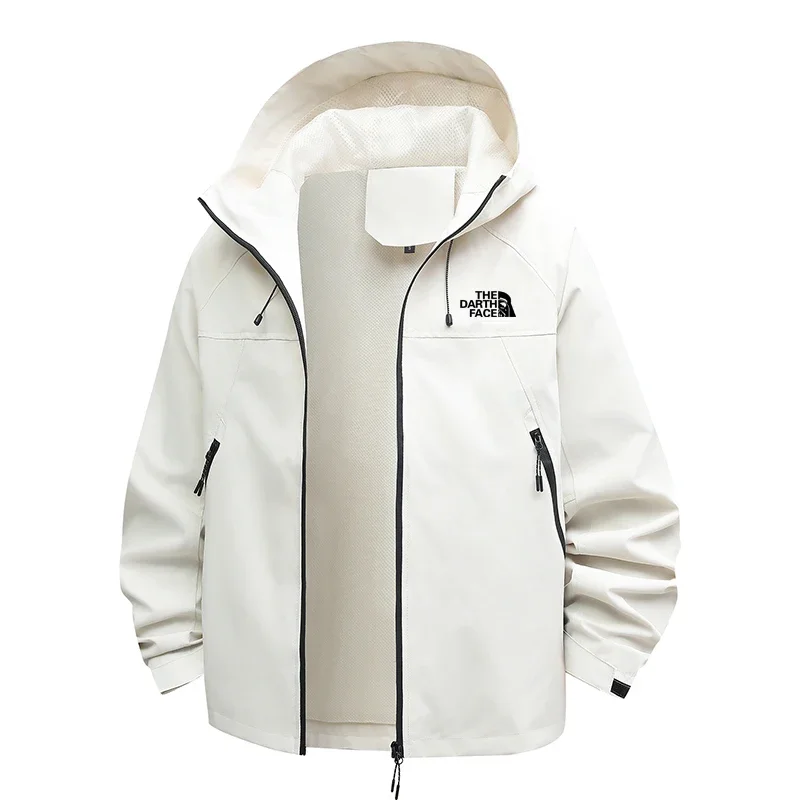 New spring and autumn men's casual jacket, outdoor fashionable windproof and waterproof printed high-quality cycling men's coat