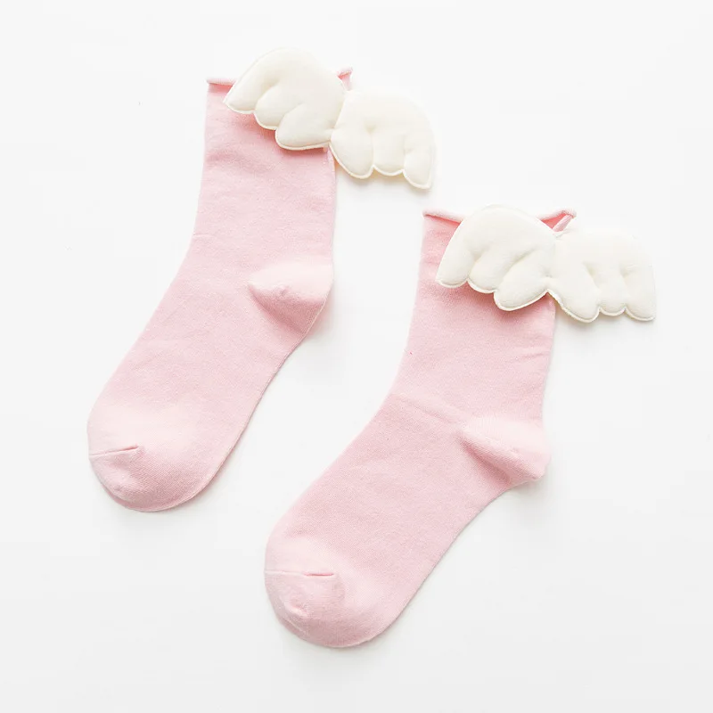 Girls Teenager Cosplay Sweet Style Socks New Girl Angel Wings Soft Kids Breathable Warm Wings Socks Cotton Summer Socks