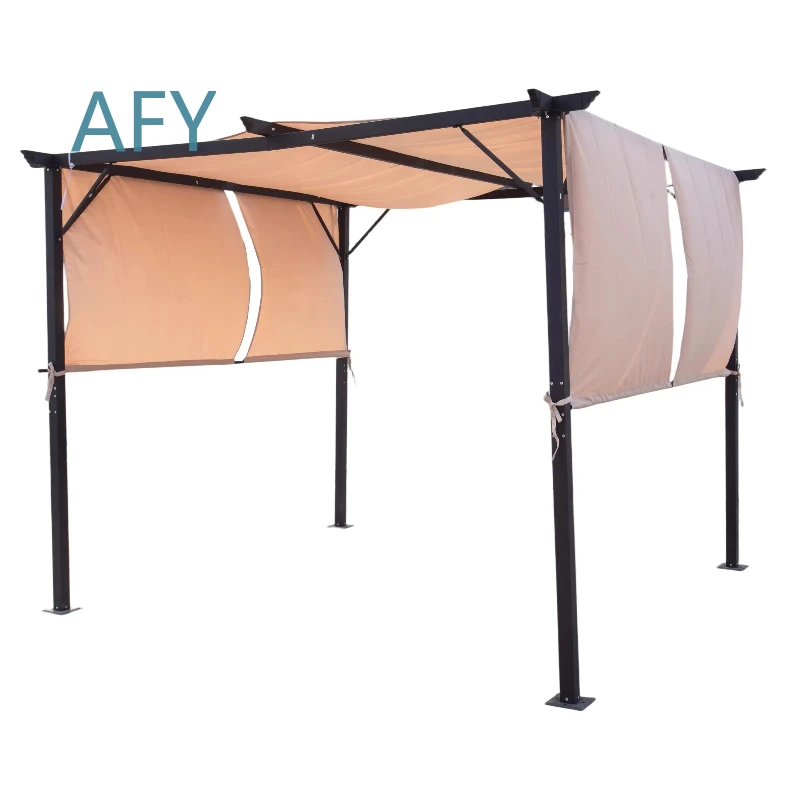 10x10 Inch Outdoor Multi-Functional Grape Truss Awning Canopy Gazebo for Patio Deck Yard Garden Shade Shelter for All Weather