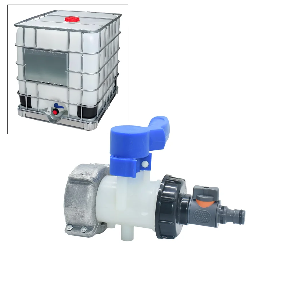 1000L IBC Water Tank Adapter 75mm S60 to 16mm Nipple Hose Connector Tap Valve Outdoors Valve Watering Pipe Fitting