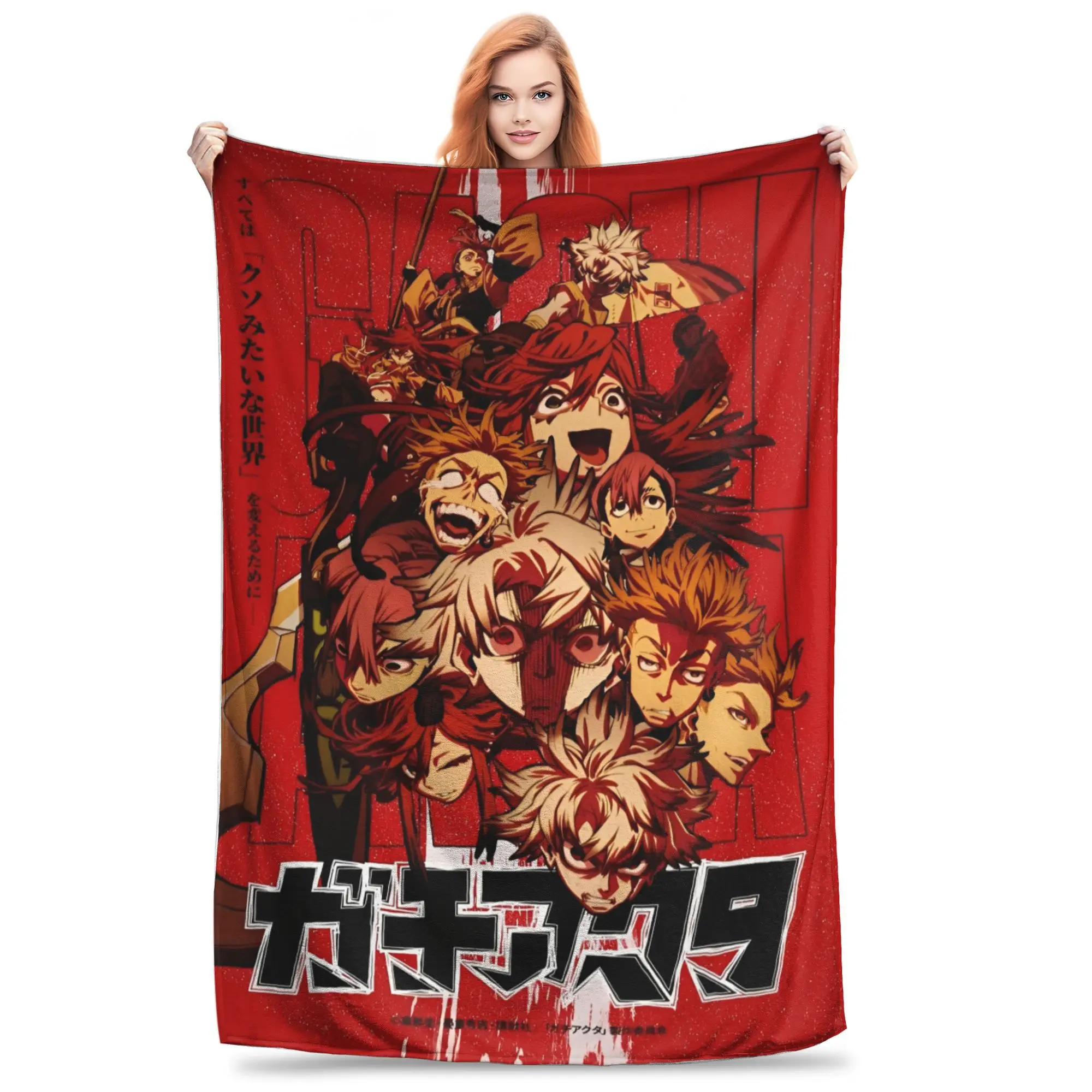 

Gachiakuta Manga Rudo Blankets Flannel Zanka Riyo Enjin Cozy Super Soft Throw Blankets for Home Bedspread