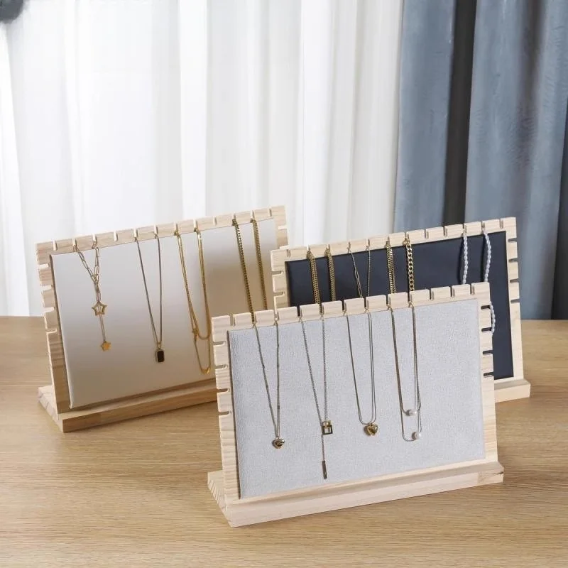 الصلبة قلادة خشبية الإطار الأزياء والمجوهرات عرض الإطار قلادة دعم عرض المجوهرات الدعائم #3