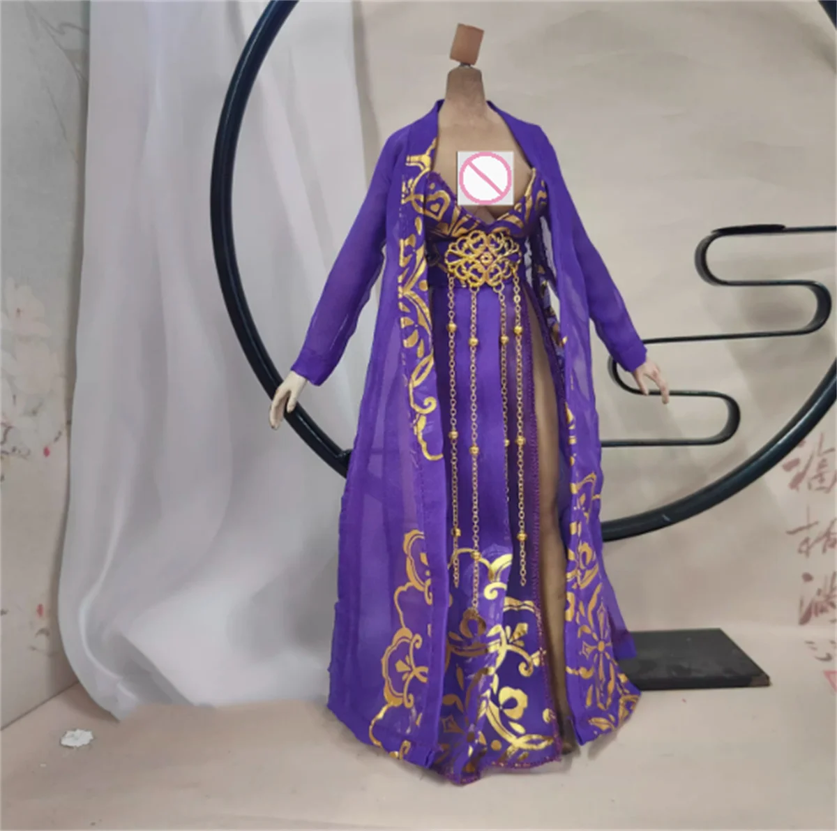 Ancient Shirt Clothes Long Dress 1/6 Female Coat Hanfu Long Dress Outfit  Black red Suit for 12inch Action Figure Toys