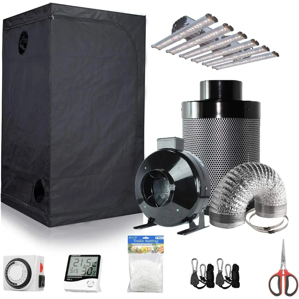 

Grow Complete System 36''x36''x72'' Grow Tent Kit+6'' Inline Ventilation Kit+Full Spectrum LED 360W Indoor Grow Light Kit