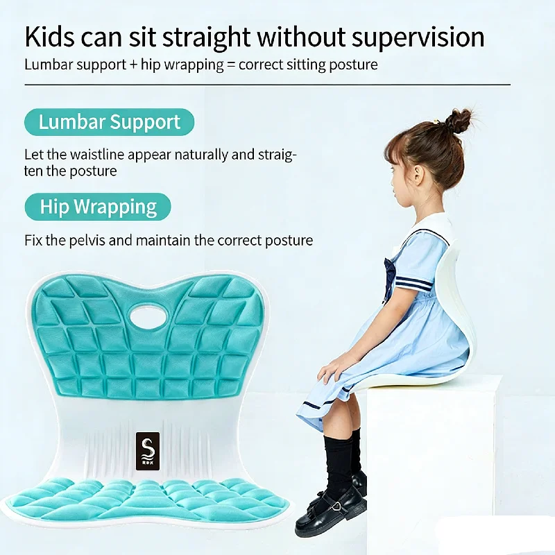 Ergonomic Lumbar Back Support Chair Posture Corrector Curve Lower Back Pain Relief for Adults Kids Home Office Chair Floor Seat