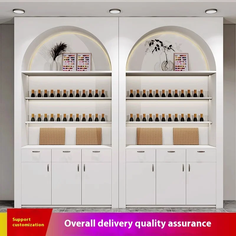 High-End Modern Nail Art Display Cabinet Metal Beauty Salon Cosmetic Drawer Storage for Nail Polish Gel Optimal Beauty Salon