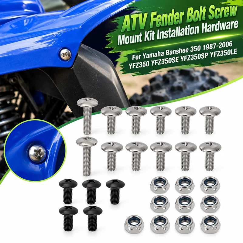 ATV Fender Bolt Screw Mount Kit Installation Hardware For Yamaha Banshee 350 1987-2006 YFZ350 YFZ350SE YFZ350SP YFZ350LE