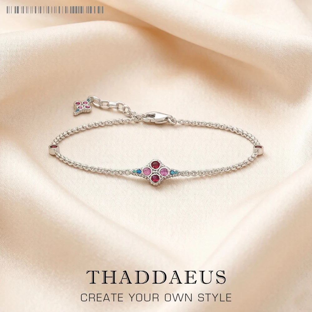 Magnifique Bracelet d'ornement, chaîne à maillons de printemps, bijoux en argent Sterling 925, Style victorien, cadeau coloré pour femmes