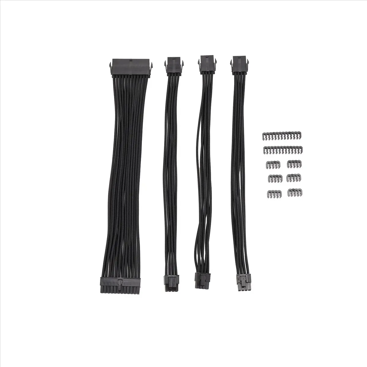 (A32M) 9-Inch Braided Extension Cable Kit Basic Extension Cable for PC Case Comb Included ATX 24 Pin PCIE 6+2Pin CPU 4+4Pin B