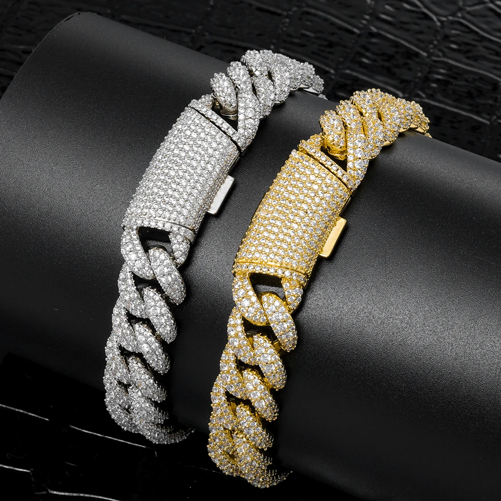 

Модный кубинский браслет NY Custom 11 мм с кубическим цирконием 5А, изысканная застежка-флип, новинка, высококачественные мужские украшения в стиле хип-хоп