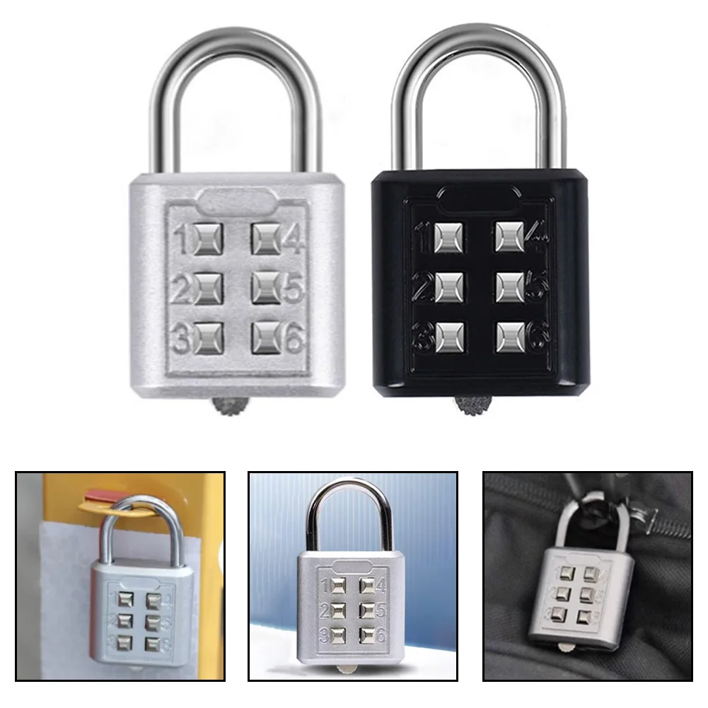 6 Digits Password Code Combination Waterproof Mini Padlock Zinc Alloy Suitcase For Luggage Travel Smart Anti-thieft Code Lock ﻿