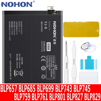 NOHON Battery for OnePlus 10R 9Pro 7 6 9RT 8T 7T 6T BLP637 BLP685 BLP657 BLP743 BLP699 BLP761 BLP759 BLP801 BLP827 BLP861 BLP925