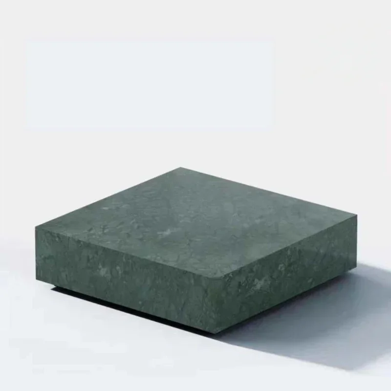 Simple light luxury natural marble square coffee table green stone hotel living room high-end customization