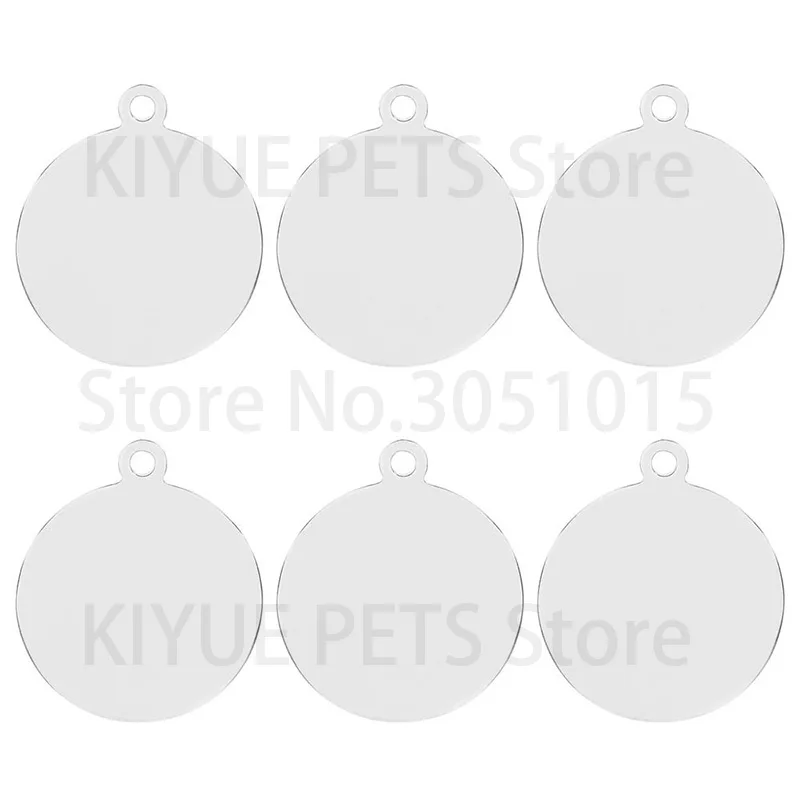 100Pcs Personalized Dog Round Stainless Steel Tag Name Plate Customized Cat Puppy Nameplate Cat Collar Accessories Wholesale