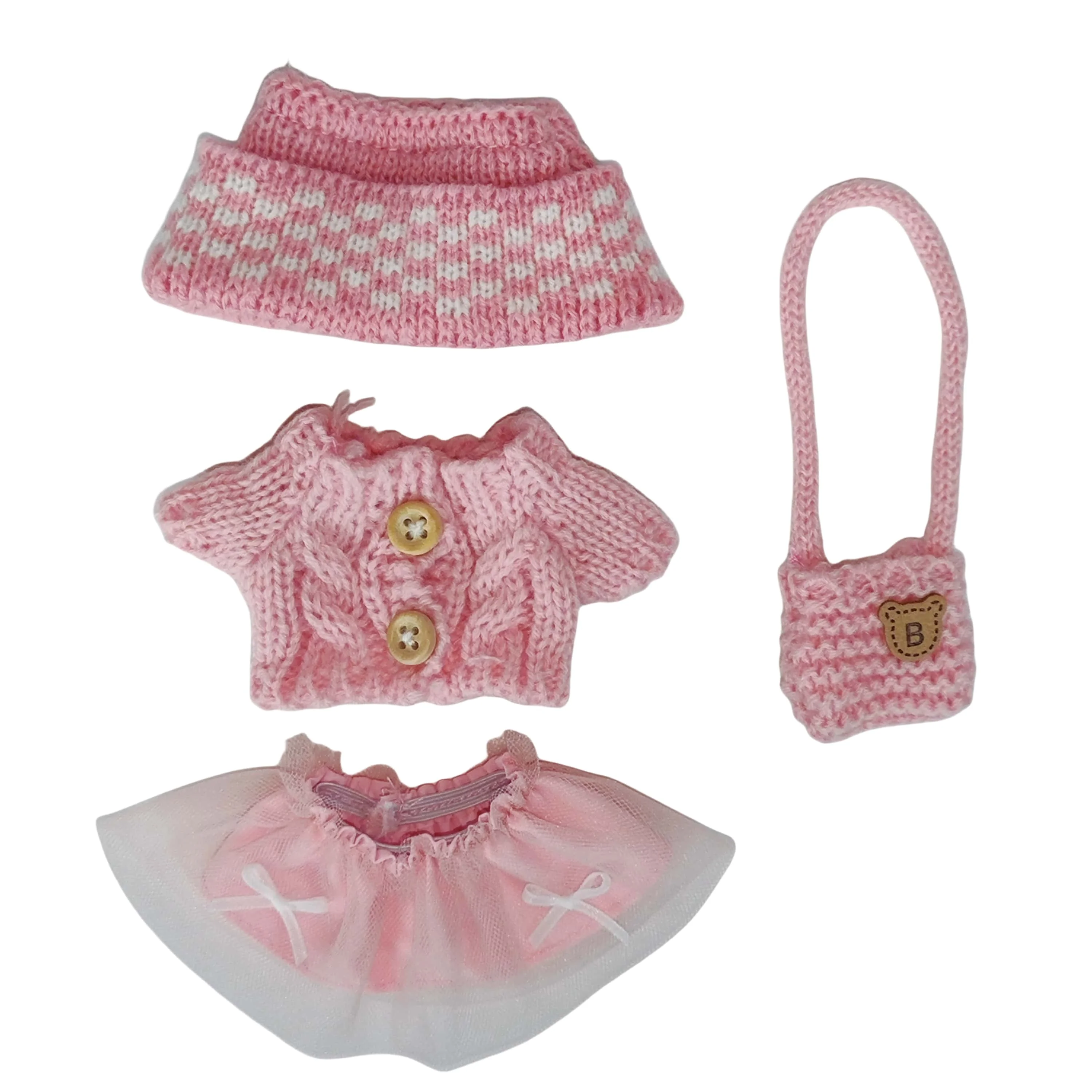 

Одежда для куклы Labubu, ансамбль из мягкого/кремового трикотажа — уютная кукольная одежда с бонусными аксессуарами