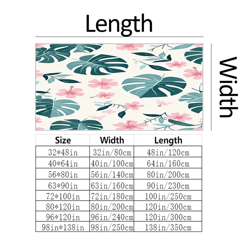 Pink Hibiscus Flower Monstera Leaf Tropical Carpet Flooring Square Area Rug Non-Slip Washable Floor Carpet for Entryway Bedroom Home Decor view 7