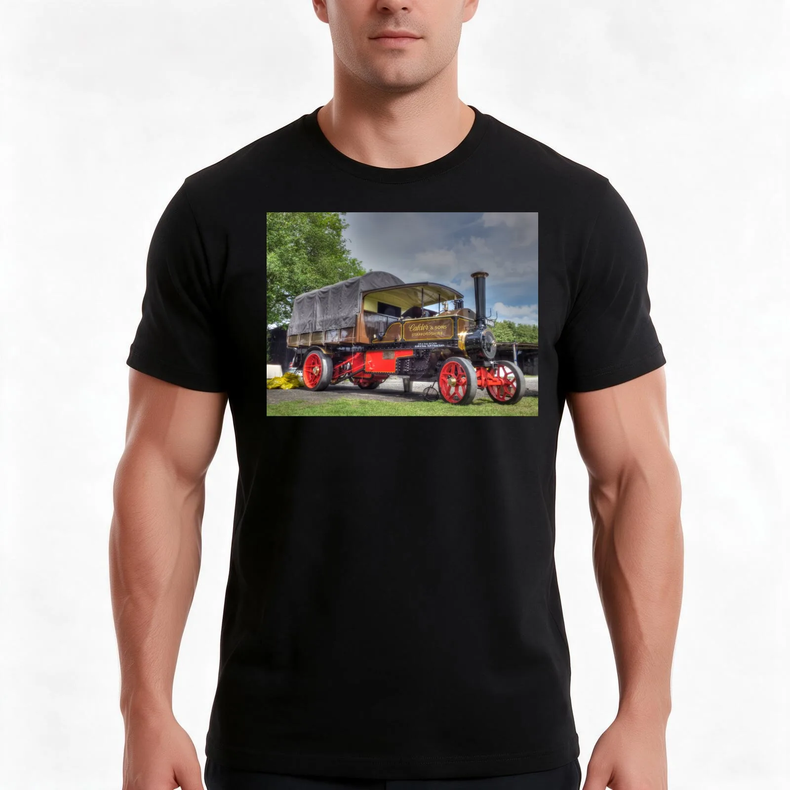 Foden Steam Wagon T-Shirt Summer Casual Cotton Tee Oversized Streetwear Tops Vintage Graphic Print Loose Fit Short Sleeve