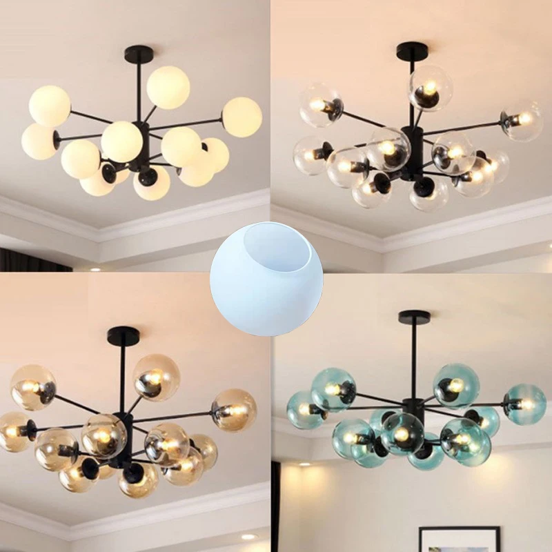Clear White Gray Replacement Glass Shade for Magic Bean Chandelier Pendant Light Color Fading Blue Globe Lampshade Fitting