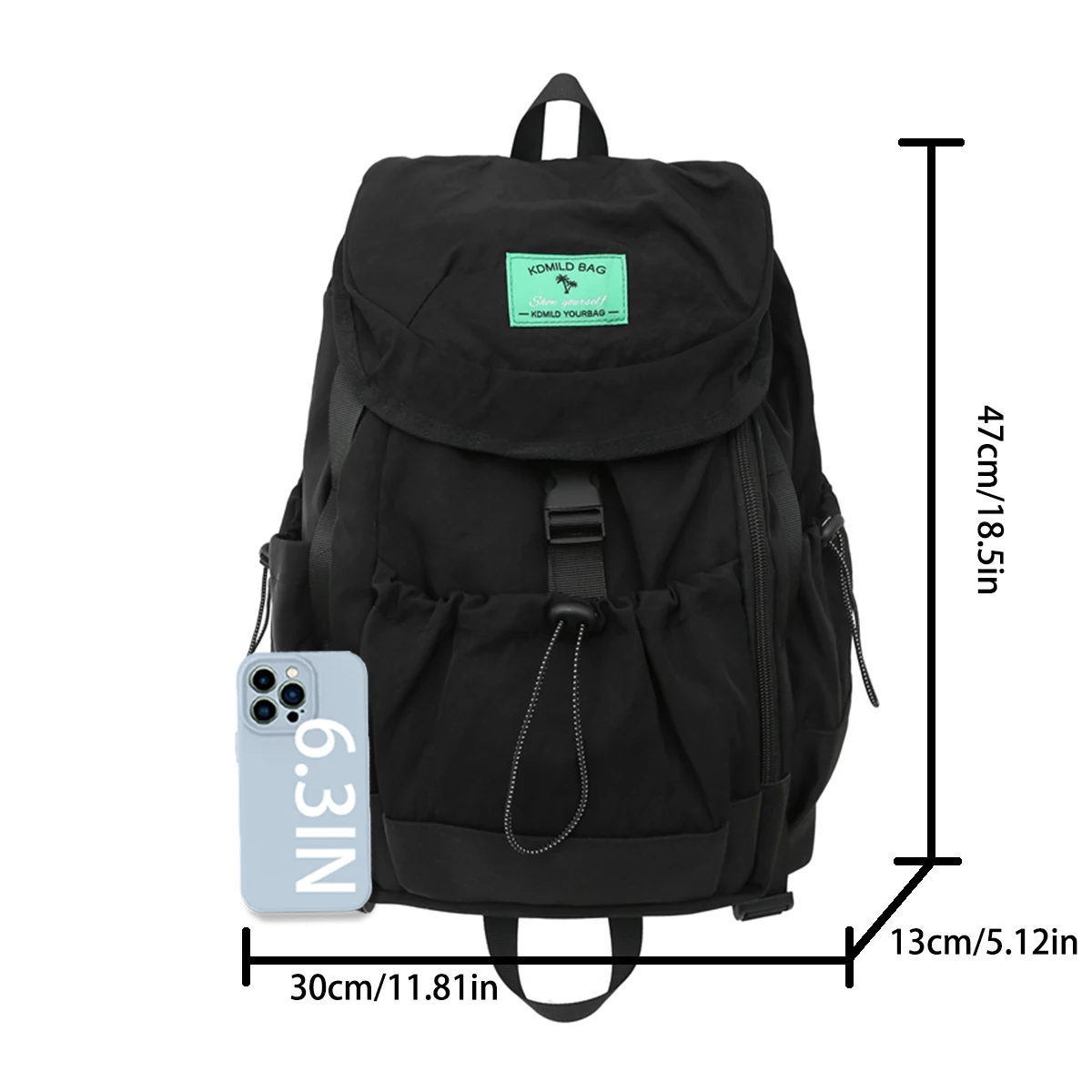 حقيبة ظهر رياضية كاجوال برباط خفيفة الوزن من النايلون وأشرطة قابلة للتعديل وحشوة قابلة للتنفس لحقيبة أمتعة السفر في الهواء الطلق