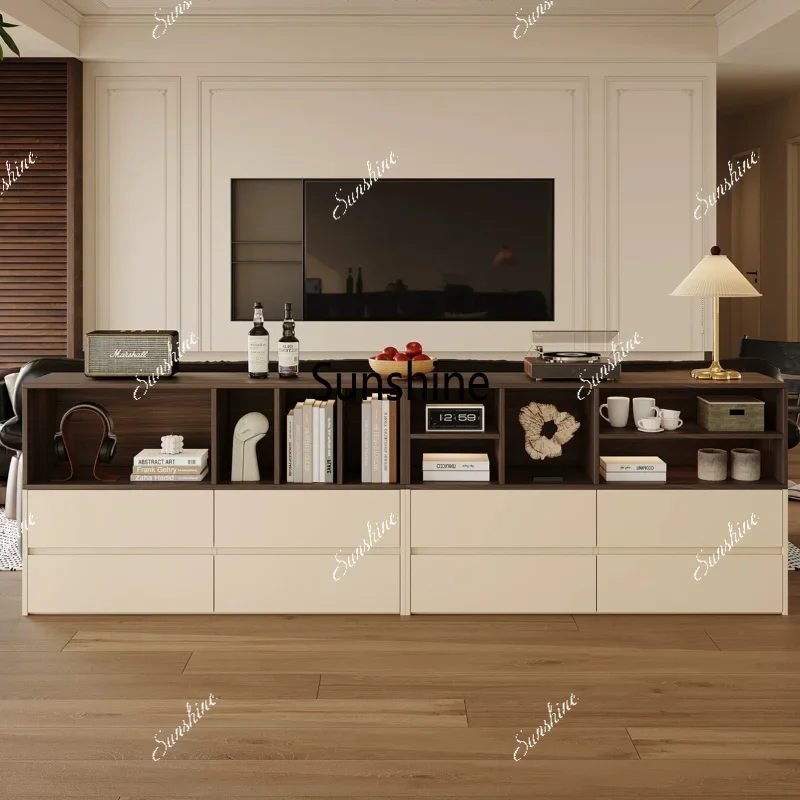 YYHidden Wooden Cabinet Organizer Modern Black Living Room Cabinets Super Storage Draws Armario Almacenamiento House Furniture