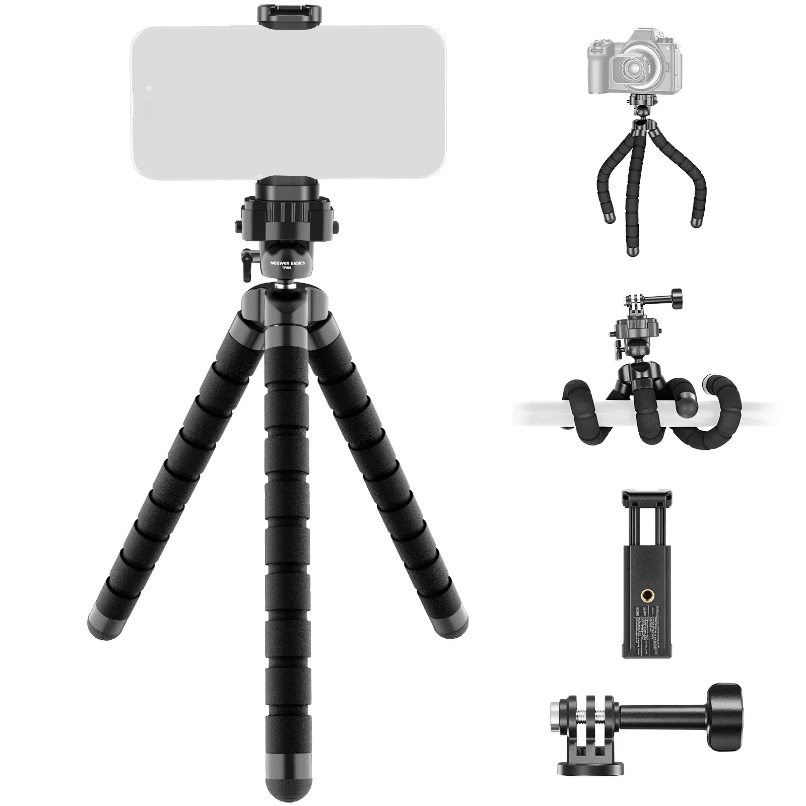 NEEWER BASICS TP001 Flexible Octopus Mini Tripod Portable Bendable Stand for Smartphone Selfie Shooting