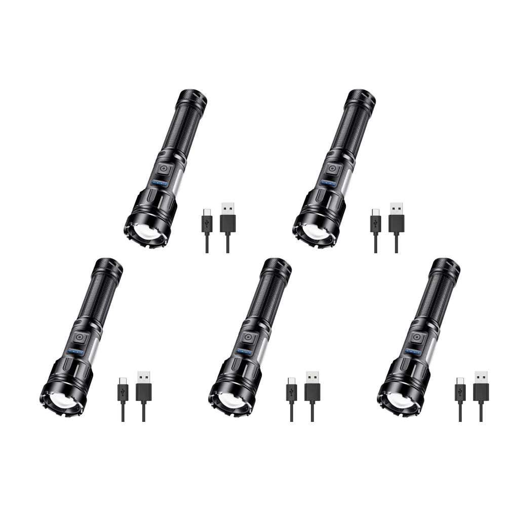 

XHP50 Flashlight 800LM COB LED Torch 1200mAh IPX4 Type-C USB Rechargeable