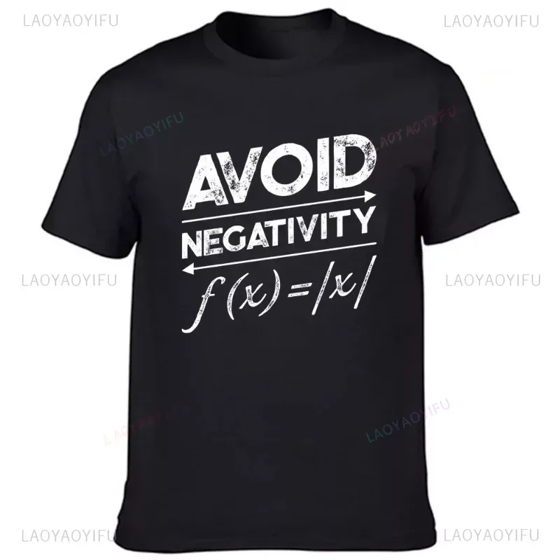 Avoid Negativity Funny Mathematics Absolute Value Cotton Tshirt Math Function Geek T Shirt Short-sleev Tees Clothes Ropa Hombre