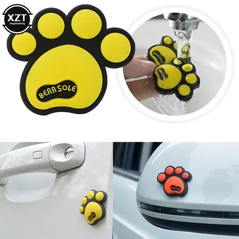 Cartoon car stickers dog footprints decorative anti-collision stickers foot type anti-collision silicone footprint car stickers
