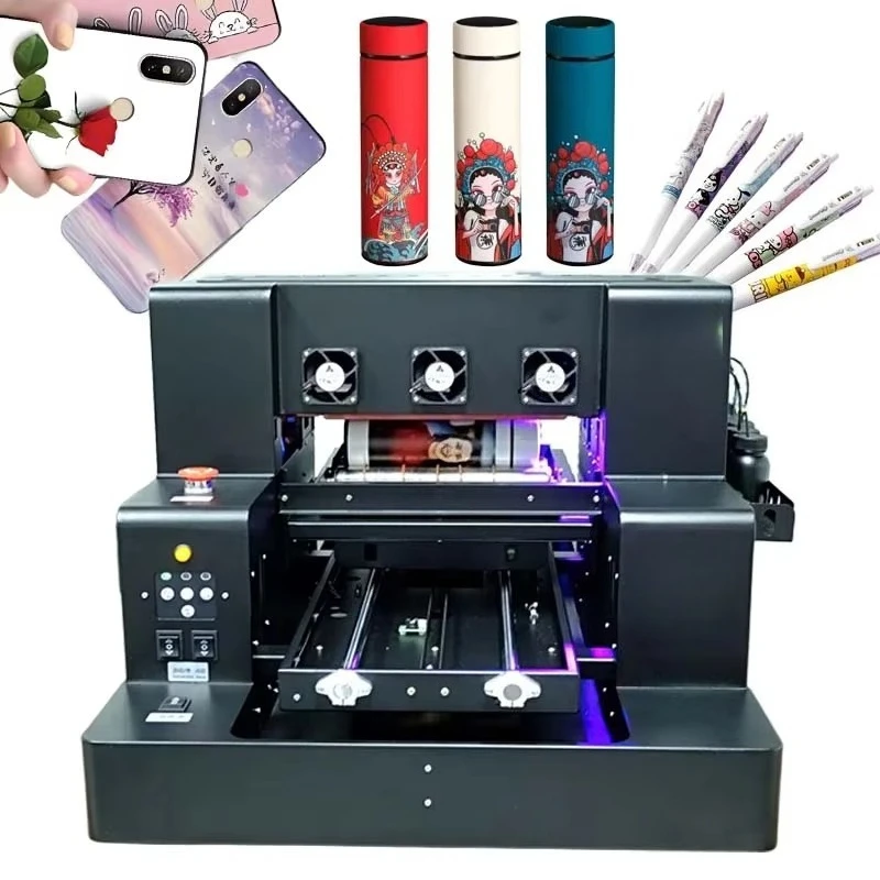 

A4 UV DTF Printing of flatbed UV DTF printer machine for phone case pen card bottle glass wood metal acrylic