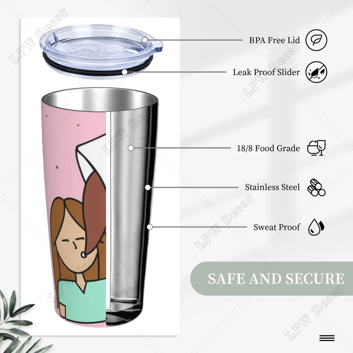 Nurse Enfermera En Apuros Tumbler 20oz Stainless Steel Double Wall Vacuum Insulated Tumblers Mug for Cold Hot Coffee