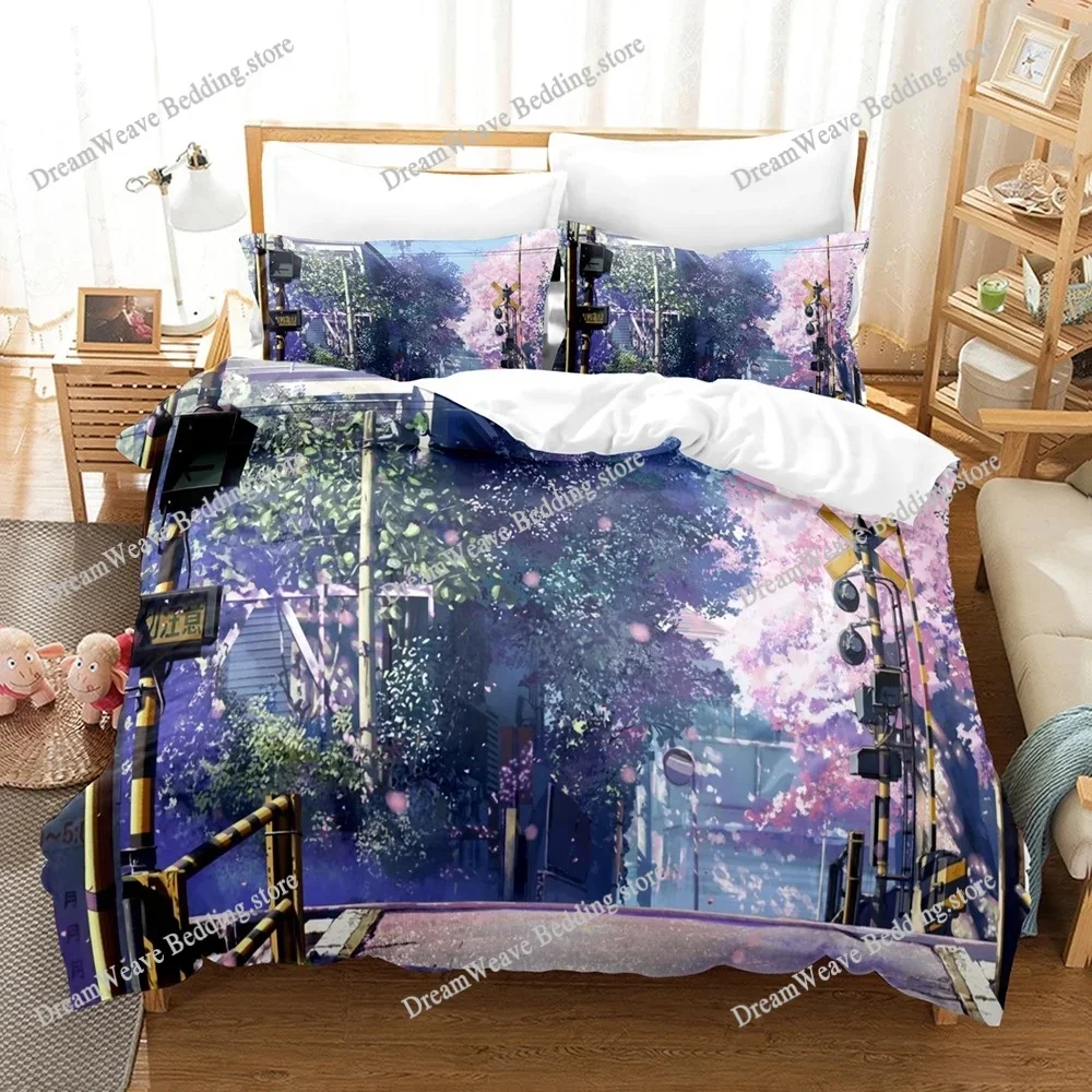 

Japan 3D Anime 5 Centimeters Per Second Bedding Sets Duvet Cover Set with Pillowcase Twin Full Queen King Bedclothes Bed Linen96