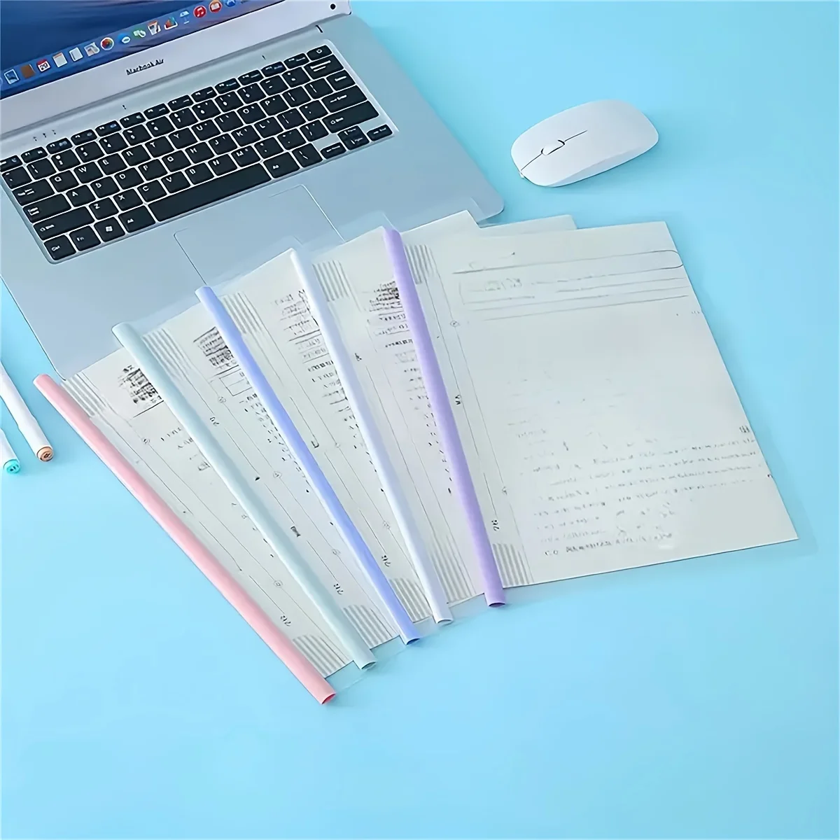 5pcs Large Capacity A4 File Folders with Drawstring Rod - Heavy-Duty PP Plastic Binder, Document Suitable for Office, School