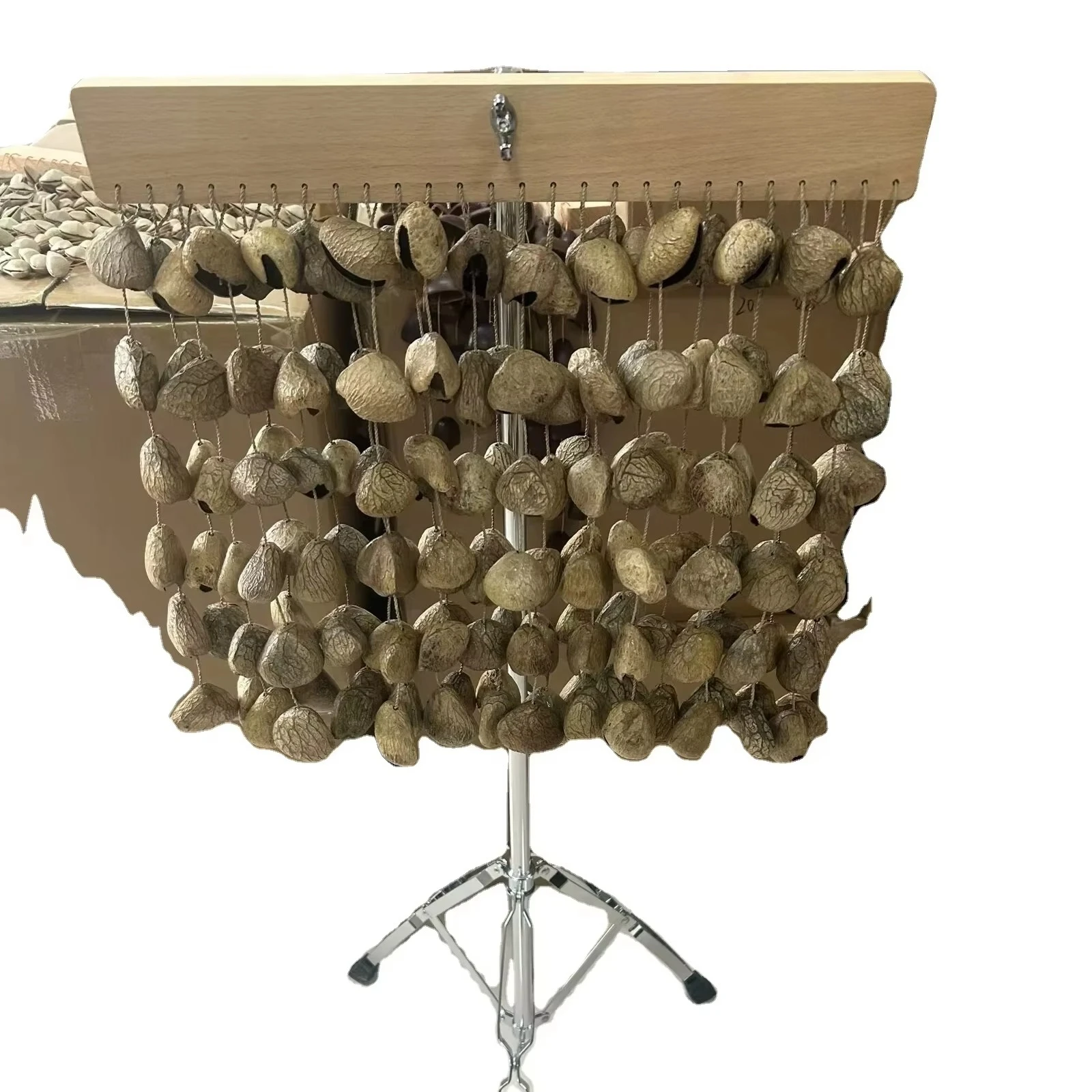 Campanas de semillas, campanas de viento con semillas de Panji, se utilizan para meditación, yoga, terapia de sonido, etc.