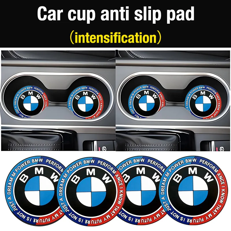 

2/4Pcs Car Coasters Silicone Anti-Slip Water Cup Mat Drink Pad For BMW 1 3 4 5 7 Series X3 X5 X7 G30 G32 G01 G02 G05 G22 F40 F20