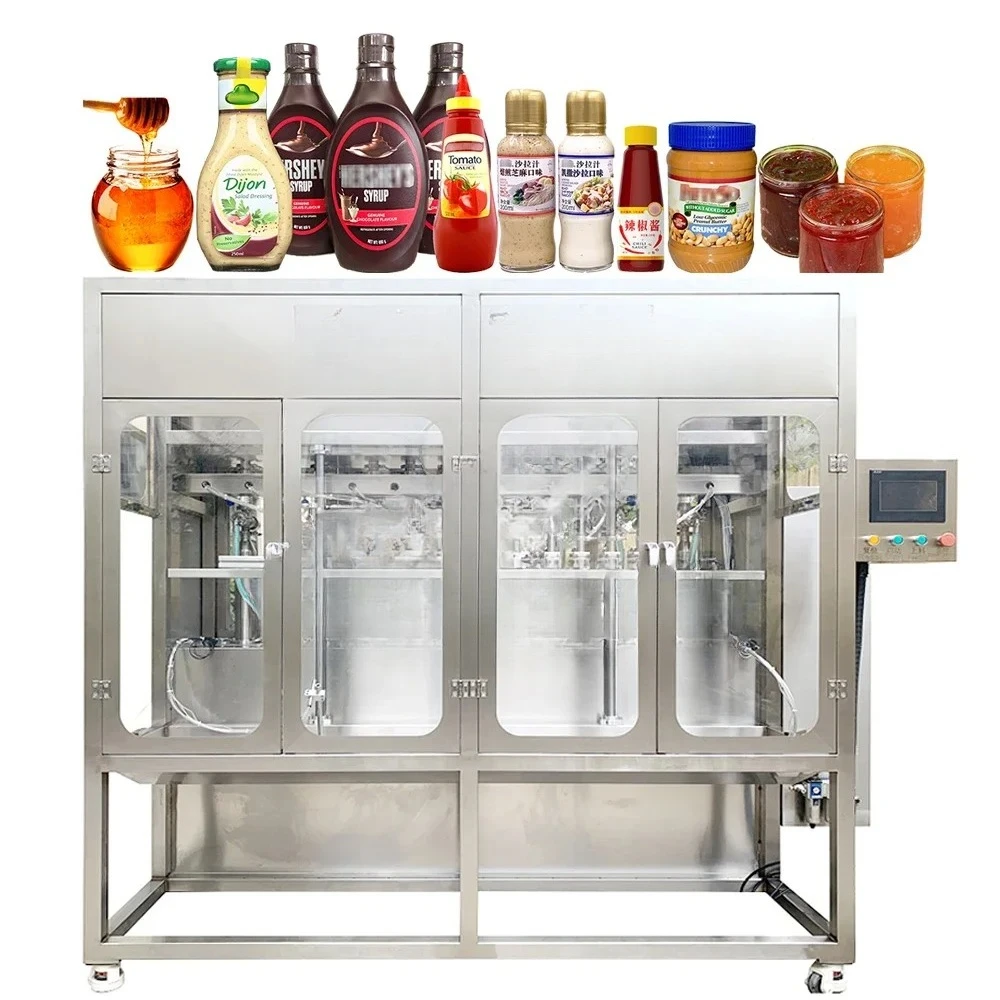 Gran oferta automática 200ml 500ml Ketchup mayonesa tomate maní Chile ensalada salsa pasta de frijol llenado línea de máquina envasadora