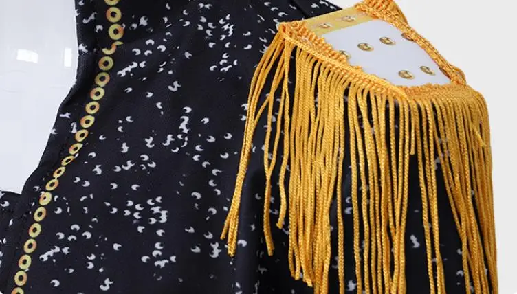 زي Zoey Rumi Mira للمسرح للأطفال، زي تنكري للفتيات باللون الأسود لحفلات الهالوين، مجموعة ملابس تنكرية مطبوعة #6