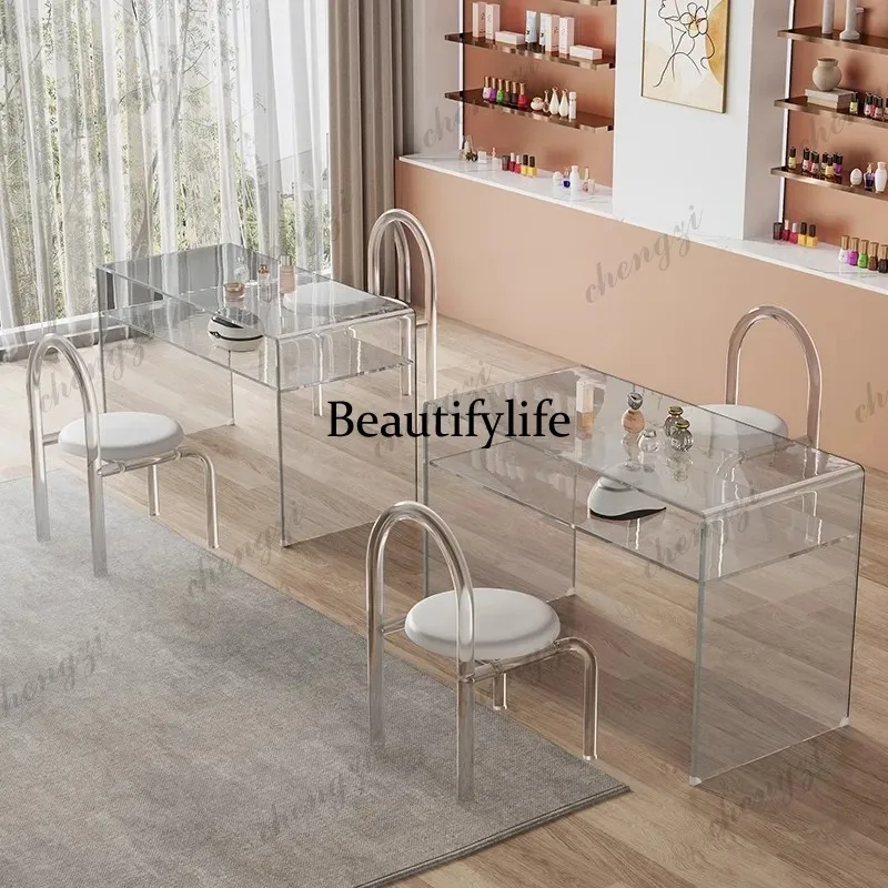 P182 Minimalist Unique Manicure Nail Table Elegant Subtle French Premium Manicure Nail Table Sleek Design Mesa Manicura Furnitur