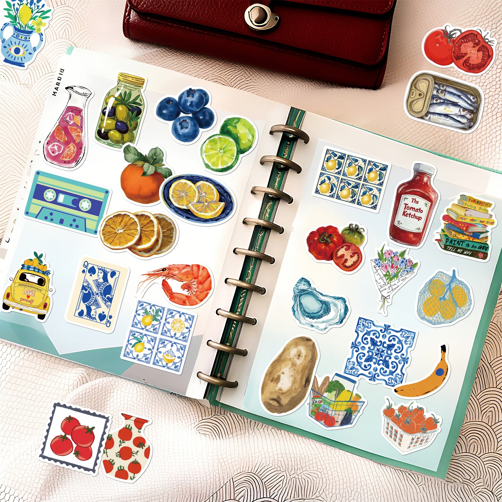 50/100pcs Mediterranean Tomato Stickers Cartoon ins Decals for Laptop Phone Skateboard Waterproof Scrapbooking Bottles Sticker