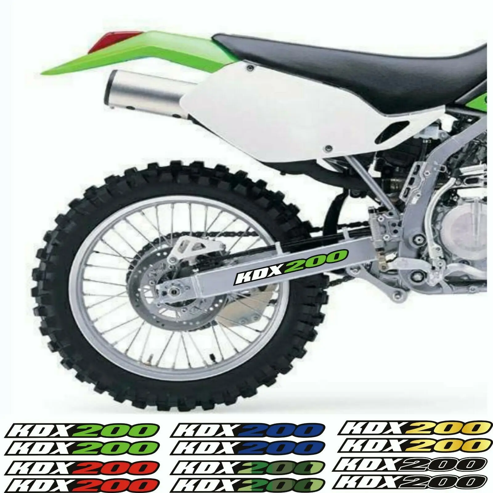 Swing Arm Chain Drive Shaft Air Box Decorate Decals Reflection Stickers Accessories For KAWASAKI KDX200 KDX220R KDX 200 220R