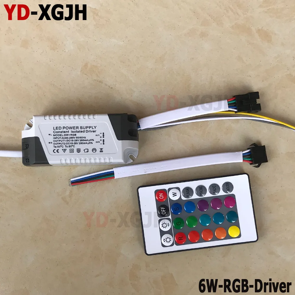 UMAKED 6W RGB LED Driver High Power Color Tunable Lighting Control Module AC85-265V DC15-28V 280mA for LED Lighting Systems